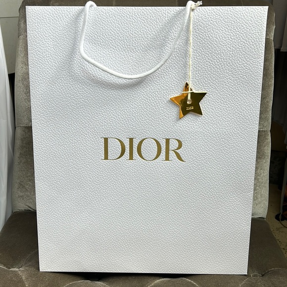 Dior white gold large textured shopping bag rope handles - Picture 1 of 7